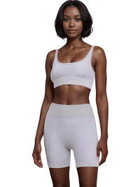 Thumbnail for Seamless Yoga Set Female Women's Crop Top Bra & Shorts 2PCS -, Short Sets , Drestiny , Australia, Black, Blue, Canada, Crop Tops, Dark Blue, Gender_Women, Grey, L, M, Navy, New Zealand, S, Sets, Short Sets, Shorts, Sleeveless, United Kingdom, United States, White , Drestiny , www.shopdrestiny.com