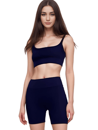 Thumbnail for Seamless Yoga Set Female Women's Crop Top Bra & Shorts 2PCS -, Short Sets , Drestiny , Australia, Black, Blue, Canada, Crop Tops, Dark Blue, Gender_Women, Grey, L, M, Navy, New Zealand, S, Sets, Short Sets, Shorts, Sleeveless, United Kingdom, United States, White , Drestiny , www.shopdrestiny.com