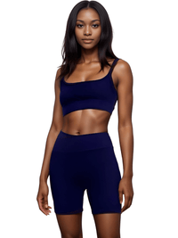 Thumbnail for Seamless Yoga Set Female Women's Crop Top Bra & Shorts 2PCS -, Short Sets , Drestiny , Australia, Black, Blue, Canada, Crop Tops, Dark Blue, Gender_Women, Grey, L, M, Navy, New Zealand, S, Sets, Short Sets, Shorts, Sleeveless, United Kingdom, United States, White , Drestiny , www.shopdrestiny.com