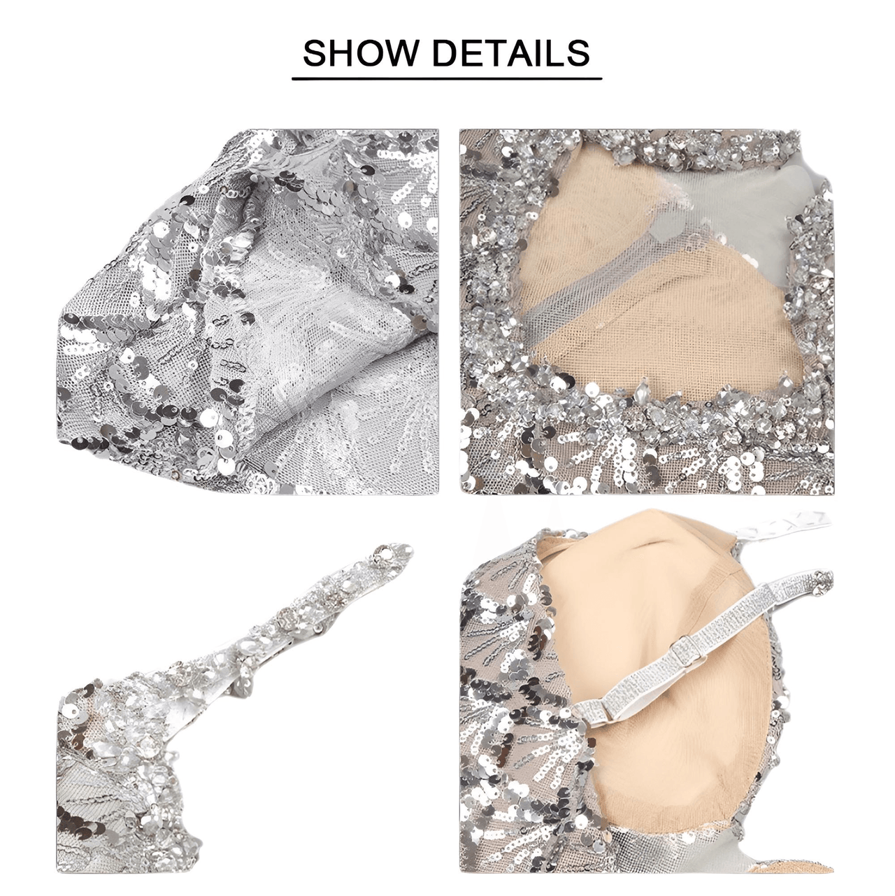 Sexy Deep-Plunge Backless Sequin Dress Mesh Sparkly Silver Maxi Long Dress Elegant Party Evening Outfits, Drestiny, Dresses, Maxi Dresses, Sleeveless, S, M, L, United States, USA, Silver, Canada, Australia, New Zealand, United Kingdom, UK, backless sequin dress, deep v sequin dress, sparkly backless dress, plunging sequin dress, sequin party dress backless, shopdrestiny.com