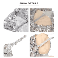 Thumbnail for Sexy Deep-Plunge Backless Sequin Dress Mesh Sparkly Silver Maxi Long Dress Elegant Party Evening Outfits, Drestiny, Dresses, Maxi Dresses, Sleeveless, S, M, L, United States, USA, Silver, Canada, Australia, New Zealand, United Kingdom, UK, backless sequin dress, deep v sequin dress, sparkly backless dress, plunging sequin dress, sequin party dress backless, shopdrestiny.com