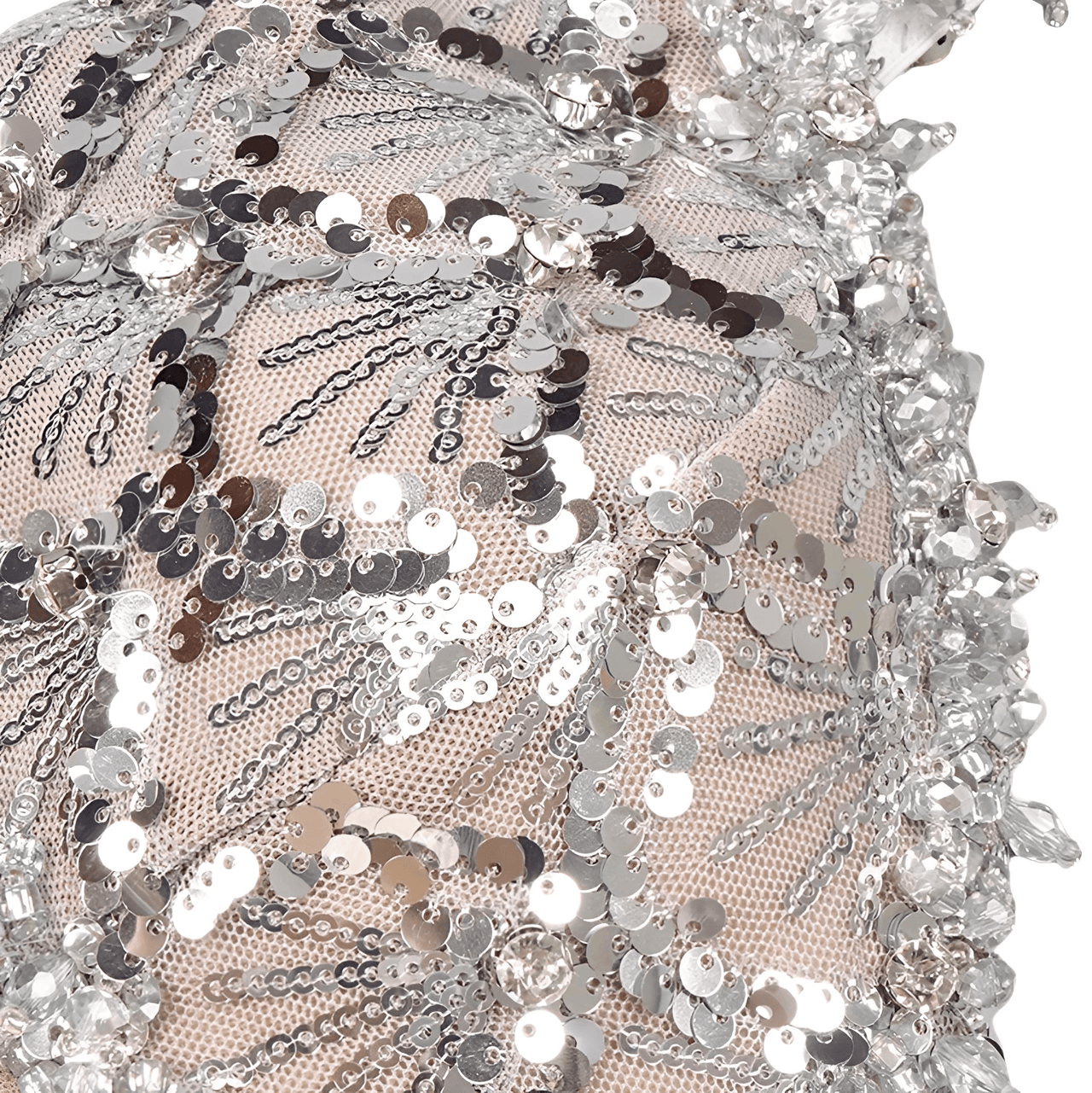 Sexy Deep-Plunge Backless Sequin Dress Mesh Sparkly Silver Maxi Long Dress Elegant Party Evening Outfits, Drestiny, Dresses, Maxi Dresses, Sleeveless, S, M, L, United States, USA, Silver, Canada, Australia, New Zealand, United Kingdom, UK, backless sequin dress, deep v sequin dress, sparkly backless dress, plunging sequin dress, sequin party dress backless, shopdrestiny.com