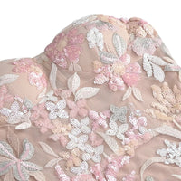 Thumbnail for Sexy Floral Strapless Sequin Dresses Women's Luxury Sequins Flower Backless Long Slim Dress Evening Party Dress