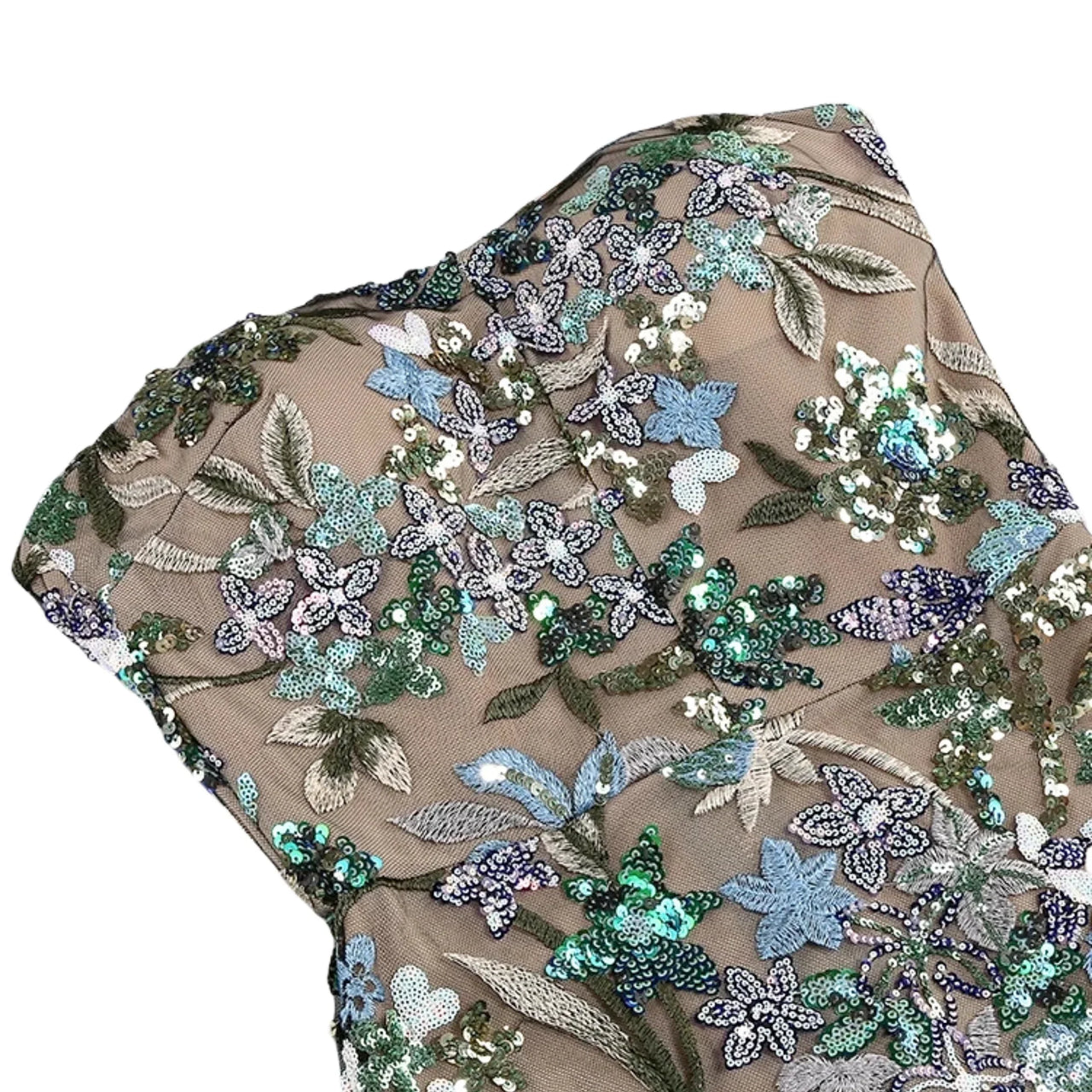 Sexy Floral Strapless Sequin Dresses Women's Luxury Sequins Flower Backless Long Slim Dress Evening Party Dress