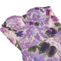 Thumbnail for Sexy Floral Strapless Sequin Dresses Women's Luxury Sequins Flower Backless Long Slim Dress Evening Party Dress