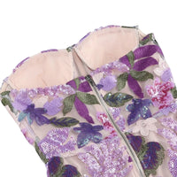 Thumbnail for Sexy Floral Strapless Sequin Dresses Women's Luxury Sequins Flower Backless Long Slim Dress Evening Party Dress