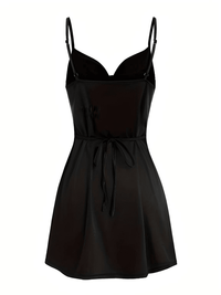 Thumbnail for Black dress with thin straps on a white background