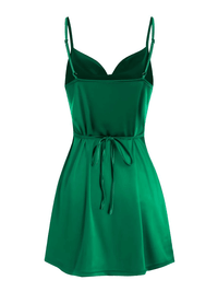 Thumbnail for Green dress with thin straps on a white background