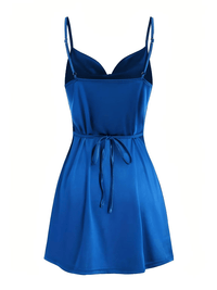 Thumbnail for Blue dress with thin straps on a white background