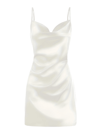 Thumbnail for White satin slip dress on a white background