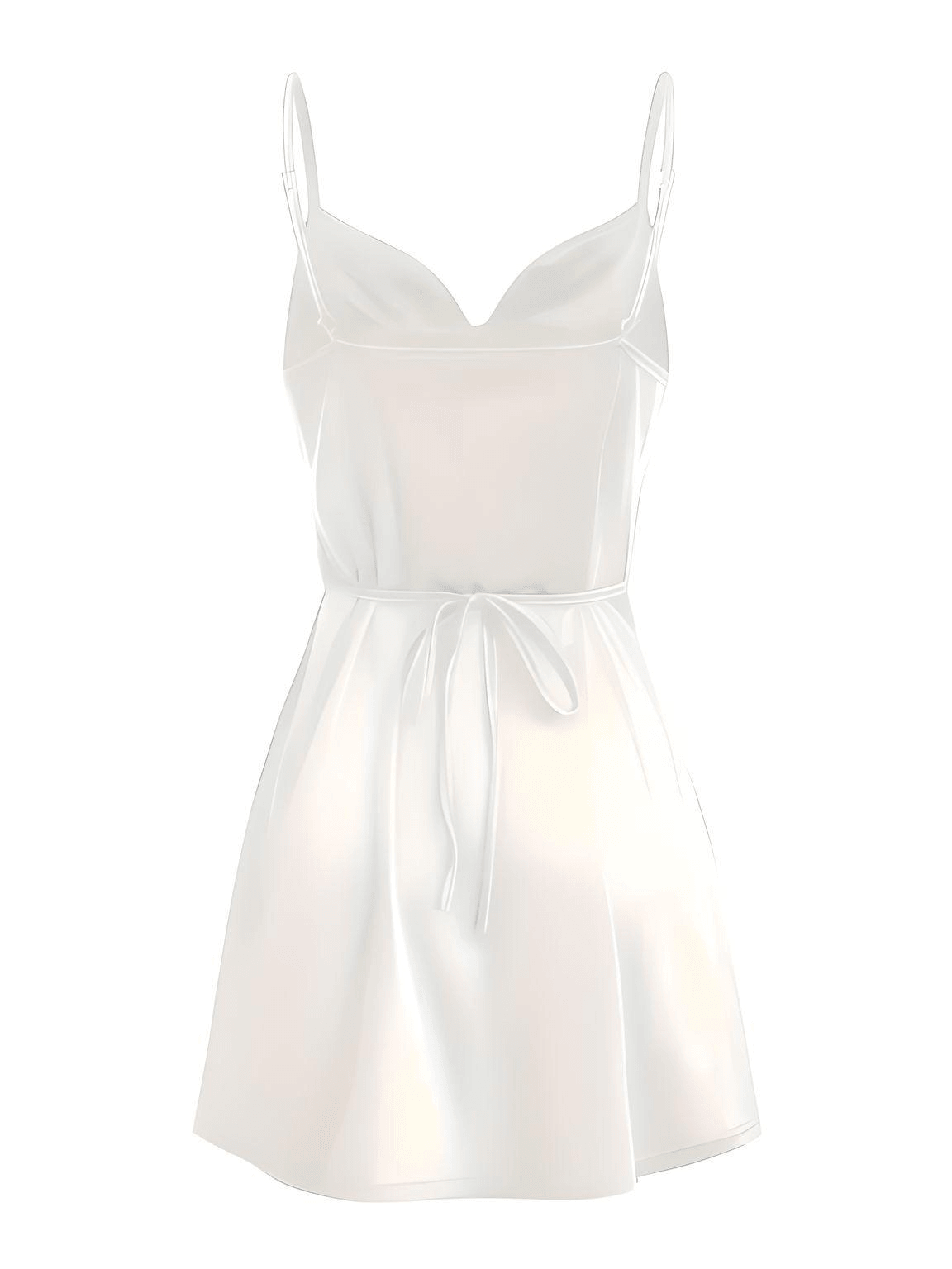 White dress with thin straps on a white background