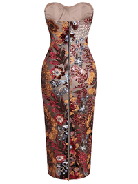 Thumbnail for Sexy Strapless Floral Sequin Dress Women's Luxury Sequins Flower Backless Long Slim Dress Evening Party Dress, Drestiny, Ankle Length Dresses, Maxi Dresses, Midi Dresses, Strapless, Sleeveless, One Shoulder, XS, S, M, L, XL, United States, USA, Canada, Australia, New Zealand, United Kingdom, UK, Black/Multi, White/Beige, Orange/Red, Blue/Green, Purple/Green, Dark Red/Pink, Pink/Beige, strapless sequin dress, sequin strapless dress, strapless sequin maxi dress, black strapless sequin dress, shopdrestiny.com