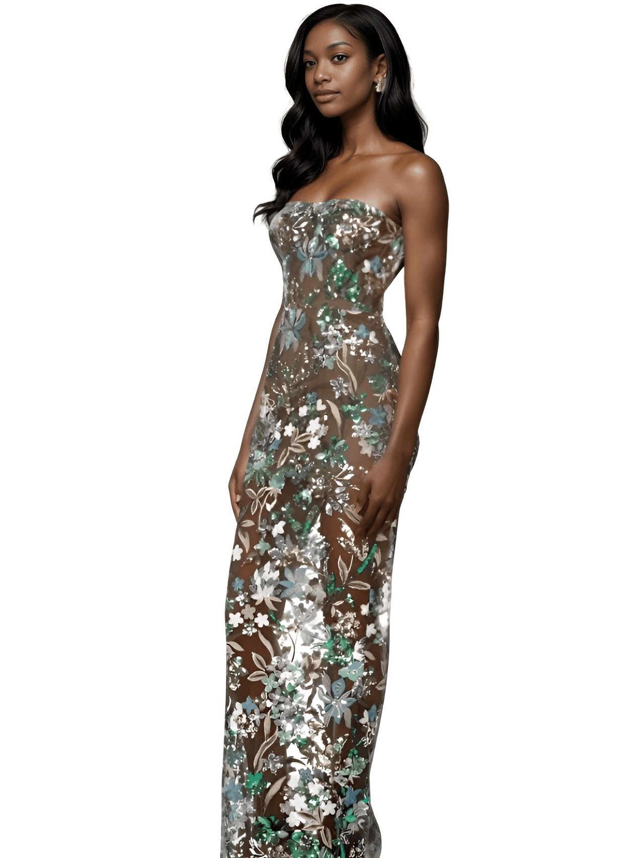 Sexy Strapless Floral Sequin Dress Women's Luxury Sequins Flower Backless Long Slim Dress Evening Party Dress, Drestiny, Ankle Length Dresses, Maxi Dresses, Midi Dresses, Strapless, Sleeveless, One Shoulder, XS, S, M, L, XL, United States, USA, Canada, Australia, New Zealand, United Kingdom, UK, Black/Multi, White/Beige, Orange/Red, Blue/Green, Purple/Green, Dark Red/Pink, Pink/Beige, strapless sequin dress, sequin strapless dress, strapless sequin maxi dress, black strapless sequin dress, shopdrestiny.com