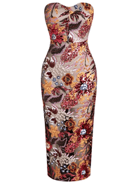 Thumbnail for Sexy Strapless Floral Sequin Dress Women's Luxury Sequins Flower Backless Long Slim Dress Evening Party Dress, Drestiny, Ankle Length Dresses, Maxi Dresses, Midi Dresses, Strapless, Sleeveless, One Shoulder, XS, S, M, L, XL, United States, USA, Canada, Australia, New Zealand, United Kingdom, UK, Black/Multi, White/Beige, Orange/Red, Blue/Green, Purple/Green, Dark Red/Pink, Pink/Beige, strapless sequin dress, sequin strapless dress, strapless sequin maxi dress, black strapless sequin dress, shopdrestiny.com