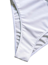 Thumbnail for Sexy Women's Cut-Out Bandeau Swimsuit One Piece Swimsuit Metal Rings Female High Leg Cut Bathing Suit, Drestiny, One Piece Swimsuit, S, M, L, United States, USA, Canada, Australia, New Zealand, United Kingdom, UK, Brown, White, Black, Wine Red, Teal, Hot Pink, Women's cutout swimwear, Trendy bandeau bathing suit, Stylish cutout one piece, shopdrestiny.com