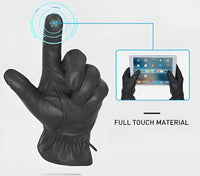 Thumbnail for Sheepskin Genuine Leather Cashmere Lined Gloves Touchscreen Winter Warm Gloves, gloves, mens leather gloves, womens leather gloves, cashmere gloves, driving gloves, leather sport gloves, United States, Canada, Australia, New Zealand, United Kingdom, FR, Black, Grey, Dark Brown, Red Brown, Orange Brown, Brown, S, M, L, XL, XXL, shopdrestiny.com