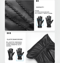 Thumbnail for Sheepskin Genuine Leather Cashmere Lined Gloves Touchscreen Winter Warm Gloves, gloves, mens leather gloves, womens leather gloves, cashmere gloves, driving gloves, leather sport gloves, United States, Canada, Australia, New Zealand, United Kingdom, FR, Black, Grey, Dark Brown, Red Brown, Orange Brown, Brown, S, M, L, XL, XXL, shopdrestiny.com