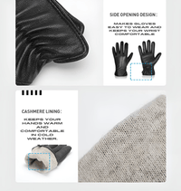 Thumbnail for Sheepskin Genuine Leather Cashmere Lined Gloves Touchscreen Winter Warm Gloves, gloves, mens leather gloves, womens leather gloves, cashmere gloves, driving gloves, leather sport gloves, United States, Canada, Australia, New Zealand, United Kingdom, FR, Black, Grey, Dark Brown, Red Brown, Orange Brown, Brown, S, M, L, XL, XXL, shopdrestiny.com