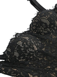 Thumbnail for Black sheer lace bodycon dress on a white background