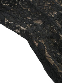 Thumbnail for Close-up of black sheer lace bodycon dress fabric on a white background