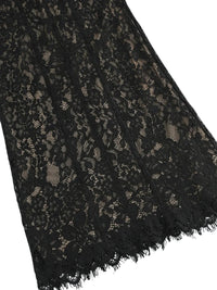 Thumbnail for Close-up of black sheer lace bodycon dress fabric on a white background