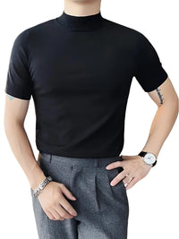 Thumbnail for Short Sleeve Men's Mock Neck Shirt