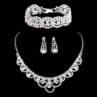 Thumbnail for Silver Rhinestone Crystal Bridal Jewelry Sets for Women - 20 Sets To Choose From! -, Jewelry Sets , Drestiny , Australia, Bracelets, Canada, Earrings, Jewelry Sets, Necklaces, New Zealand, Sets, Silver, United Kingdom, United States, White , Drestiny , www.shopdrestiny.com