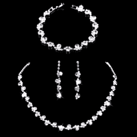 Thumbnail for Silver Rhinestone Crystal Bridal Jewelry Sets for Women - 20 Sets To Choose From! -, Jewelry Sets , Drestiny , Australia, Bracelets, Canada, Earrings, Jewelry Sets, Necklaces, New Zealand, Sets, Silver, United Kingdom, United States, White , Drestiny , www.shopdrestiny.com