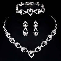 Thumbnail for Silver Rhinestone Crystal Bridal Jewelry Sets for Women - 20 Sets To Choose From! -, Jewelry Sets , Drestiny , Australia, Bracelets, Canada, Earrings, Jewelry Sets, Necklaces, New Zealand, Sets, Silver, United Kingdom, United States, White , Drestiny , www.shopdrestiny.com