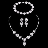 Thumbnail for Silver Rhinestone Crystal Bridal Jewelry Sets for Women - 20 Sets To Choose From! -, Jewelry Sets , Drestiny , Australia, Bracelets, Canada, Earrings, Jewelry Sets, Necklaces, New Zealand, Sets, Silver, United Kingdom, United States, White , Drestiny , www.shopdrestiny.com