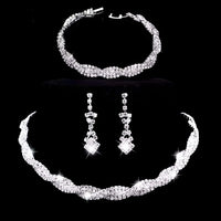 Thumbnail for Silver Rhinestone Crystal Bridal Jewelry Sets for Women - 20 Sets To Choose From! -, Jewelry Sets , Drestiny , Australia, Bracelets, Canada, Earrings, Jewelry Sets, Necklaces, New Zealand, Sets, Silver, United Kingdom, United States, White , Drestiny , www.shopdrestiny.com