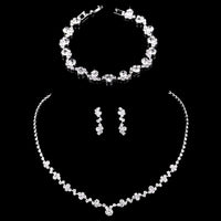 Thumbnail for Silver Rhinestone Crystal Bridal Jewelry Sets for Women - 20 Sets To Choose From! -, Jewelry Sets , Drestiny , Australia, Bracelets, Canada, Earrings, Jewelry Sets, Necklaces, New Zealand, Sets, Silver, United Kingdom, United States, White , Drestiny , www.shopdrestiny.com