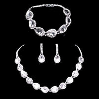 Thumbnail for Silver Rhinestone Crystal Bridal Jewelry Sets for Women - 20 Sets To Choose From! -, Jewelry Sets , Drestiny , Australia, Bracelets, Canada, Earrings, Jewelry Sets, Necklaces, New Zealand, Sets, Silver, United Kingdom, United States, White , Drestiny , www.shopdrestiny.com
