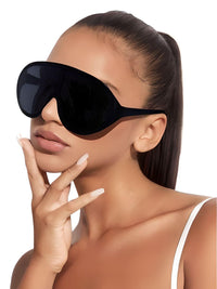 Thumbnail for Oversized Shield Sunglasses Fashion One Piece Sun Glasses Big Frame Shades, Sunglasses, Gender_Women, Gender_Men, United States, USA, Canada, Australia, New Zealand, United Kingdom, UK, Black, White, Blue, Transparent, Grey, Pink, Silver, Brown, large shield sunglasses women, futuristic shield sunglasses, rimless shield sunglasses, wrap around sunglasses oversized, y2k shield sunglasses, big shield sunglasses, statement shield sunglasses, shopdrestiny.com