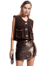 Thumbnail for Sleeveless Crop Sweater Vest Solid Loose Casual Sweater Vest Cable Knit Sweater Vest For Women -, Vests , Drestiny , Australia, Black, Brown, Canada, Cardigans, Dark Blue, Dark Brown, Green, L, Light Blue, M, Navy, New Zealand, Off White, Olive Green, Purple, Red, S, Sleeveless, Sweater Vests, Sweaters, United Kingdom, United States, Vests, White, Yellow , Drestiny , www.shopdrestiny.com