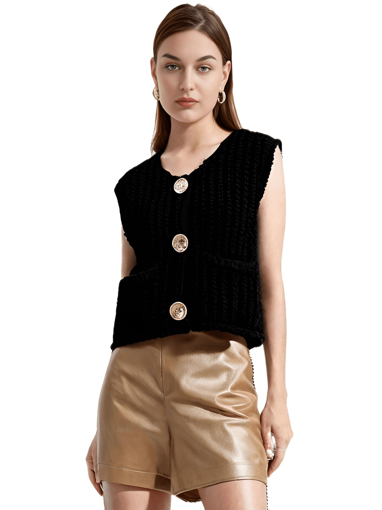 Sleeveless Crop Sweater Vest Solid Loose Casual Sweater Vest Cable Knit Sweater Vest For Women -, Vests , Drestiny , Australia, Black, Brown, Canada, Cardigans, Dark Blue, Dark Brown, Green, L, Light Blue, M, Navy, New Zealand, Off White, Olive Green, Purple, Red, S, Sleeveless, Sweater Vests, Sweaters, United Kingdom, United States, Vests, White, Yellow , Drestiny , www.shopdrestiny.com