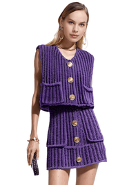 Thumbnail for Sleeveless Crop Sweater Vest Solid Loose Casual Sweater Vest Cable Knit Sweater Vest For Women -, Vests , Drestiny , Australia, Black, Brown, Canada, Cardigans, Dark Blue, Dark Brown, Green, L, Light Blue, M, Navy, New Zealand, Off White, Olive Green, Purple, Red, S, Sleeveless, Sweater Vests, Sweaters, United Kingdom, United States, Vests, White, Yellow , Drestiny , www.shopdrestiny.com