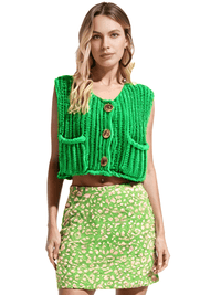 Thumbnail for Sleeveless Crop Sweater Vest Solid Loose Casual Sweater Vest Cable Knit Sweater Vest For Women -, Vests , Drestiny , Australia, Black, Brown, Canada, Cardigans, Dark Blue, Dark Brown, Green, L, Light Blue, M, Navy, New Zealand, Off White, Olive Green, Purple, Red, S, Sleeveless, Sweater Vests, Sweaters, United Kingdom, United States, Vests, White, Yellow , Drestiny , www.shopdrestiny.com