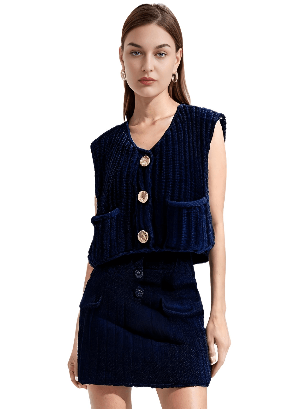 Sleeveless Crop Sweater Vest Solid Loose Casual Sweater Vest Cable Knit Sweater Vest For Women -, Vests , Drestiny , Australia, Black, Brown, Canada, Cardigans, Dark Blue, Dark Brown, Green, L, Light Blue, M, Navy, New Zealand, Off White, Olive Green, Purple, Red, S, Sleeveless, Sweater Vests, Sweaters, United Kingdom, United States, Vests, White, Yellow , Drestiny , www.shopdrestiny.com