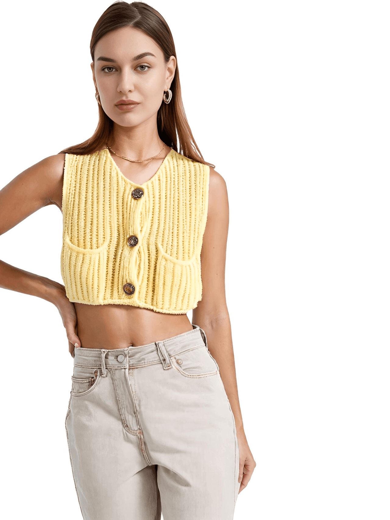 Sleeveless Crop Sweater Vest Solid Loose Casual Sweater Vest Cable Knit Sweater Vest For Women -, Vests , Drestiny , Australia, Black, Brown, Canada, Cardigans, Dark Blue, Dark Brown, Green, L, Light Blue, M, Navy, New Zealand, Off White, Olive Green, Purple, Red, S, Sleeveless, Sweater Vests, Sweaters, United Kingdom, United States, Vests, White, Yellow , Drestiny , www.shopdrestiny.com