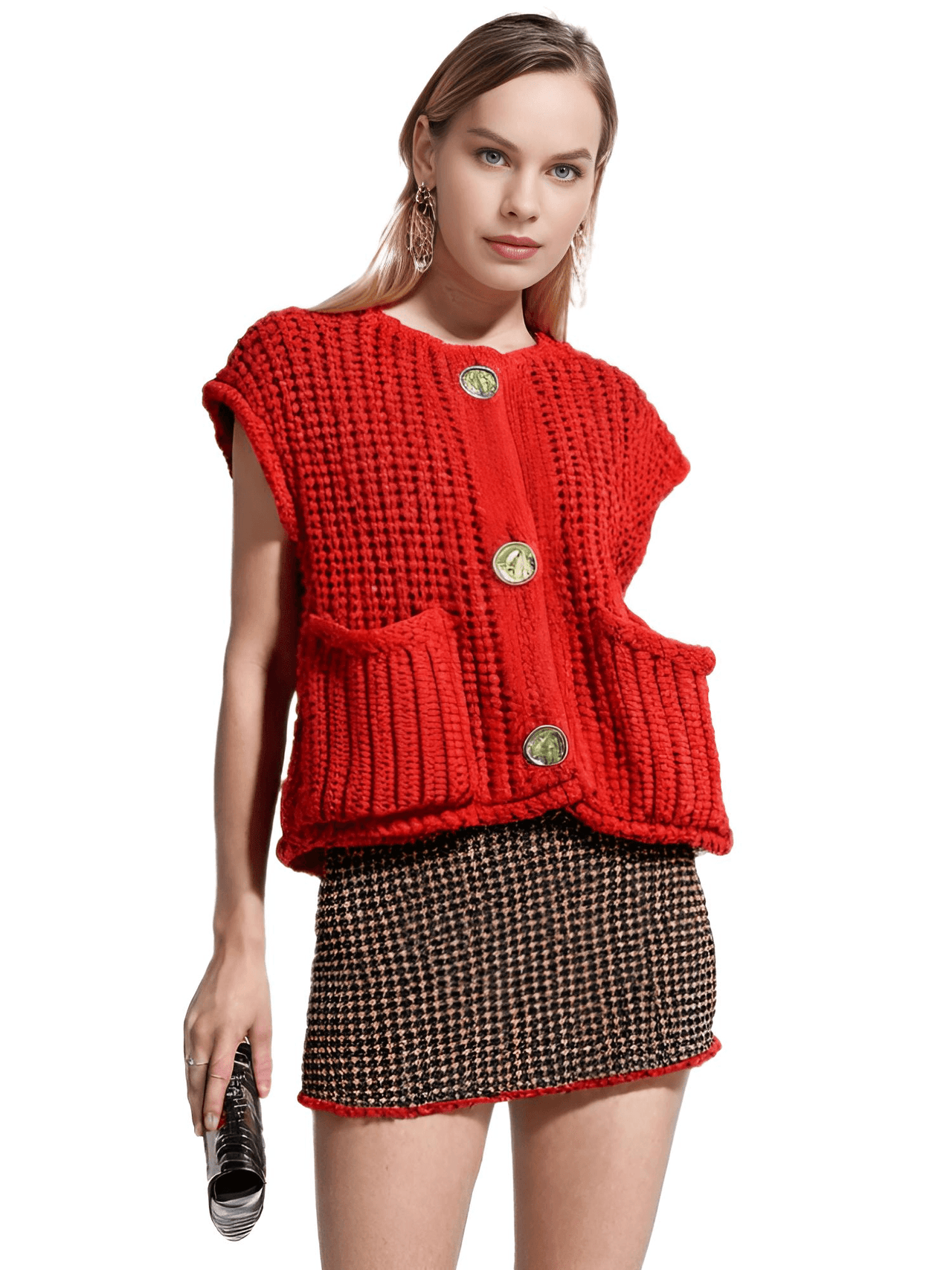 Sleeveless Crop Sweater Vest Solid Loose Casual Sweater Vest Cable Knit Sweater Vest For Women -, Vests , Drestiny , Australia, Black, Brown, Canada, Cardigans, Dark Blue, Dark Brown, Green, L, Light Blue, M, Navy, New Zealand, Off White, Olive Green, Purple, Red, S, Sleeveless, Sweater Vests, Sweaters, United Kingdom, United States, Vests, White, Yellow , Drestiny , www.shopdrestiny.com