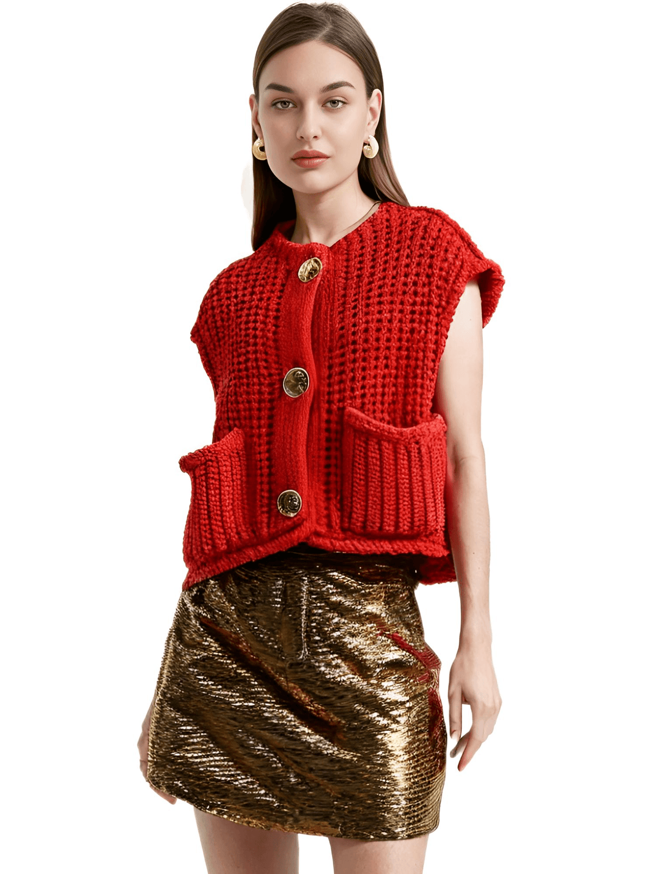 Sleeveless Crop Sweater Vest Solid Loose Casual Sweater Vest Cable Knit Sweater Vest For Women -, Vests , Drestiny , Australia, Black, Brown, Canada, Cardigans, Dark Blue, Dark Brown, Green, L, Light Blue, M, Navy, New Zealand, Off White, Olive Green, Purple, Red, S, Sleeveless, Sweater Vests, Sweaters, United Kingdom, United States, Vests, White, Yellow , Drestiny , www.shopdrestiny.com