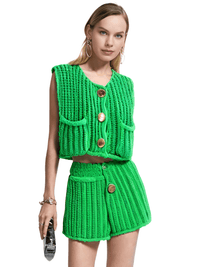 Thumbnail for Sleeveless Crop Sweater Vest Solid Loose Casual Sweater Vest Cable Knit Sweater Vest For Women -, Vests , Drestiny , Australia, Black, Brown, Canada, Cardigans, Dark Blue, Dark Brown, Green, L, Light Blue, M, Navy, New Zealand, Off White, Olive Green, Purple, Red, S, Sleeveless, Sweater Vests, Sweaters, United Kingdom, United States, Vests, White, Yellow , Drestiny , www.shopdrestiny.com