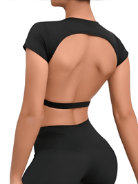 Thumbnail for Sports Shirts Breathable Workout Sportswear Fitness Backless Gym Crop Tops For Women -, Crop Top , Drestiny , Australia, Black, Blue, Brown, Canada, Coffee, Crop Tops, Dark Blue, Deep Pink, FR, Gender_Women, Grey, Hot Pink, L, M, Navy, New Zealand, Peach, Pink, Purple, Red, S, Short Sleeves, Sky Blue, United Kingdom, United States, White , Drestiny , www.shopdrestiny.com