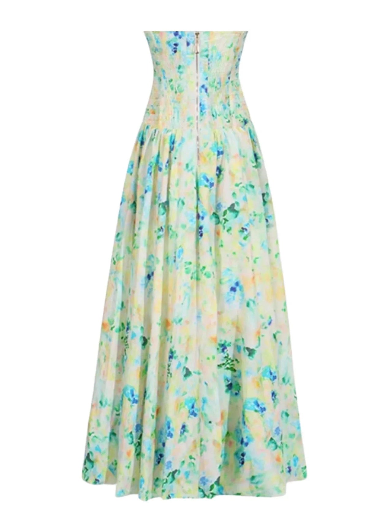 Strapless Long Bubble Dress Printed Split Design Women's Sleeveless Backless High Waist Patchwork Folds Dresses Evening Party, Maxi Dresses, Strapless, Sleeveless, Off Shoulder, XS, S, M, L, XL, United States, USA, Canada, Australia, New Zealand, United Kingdom, UK, Floral Maxi Dresses, Strapless Long Bubble Dress, Bubble Hem Maxi Dress, Strapless Puffball Dress, Bubble Dress Formal, shopdrestiny.com