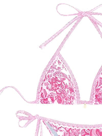 Thumbnail for String Halter Triangle Two-Piece Bikini Women's Swimwear Female Swimsuit Bathers Bathing Swimming Suit Beachwear Summer, Drestiny, Bikinis, Swimwear, Women's Swimwear, S, M, L, United States, USA, Canada, Australia, New Zealand, United Kingdom, UK, Blue, Brown, Pink, Yellow, Green, Black, Red, Black-Red, halter triangle bikini, two piece halter swimsuit, triangle top bikini, halter neck swimwear, sexy triangle bikini, shopdrestiny.com