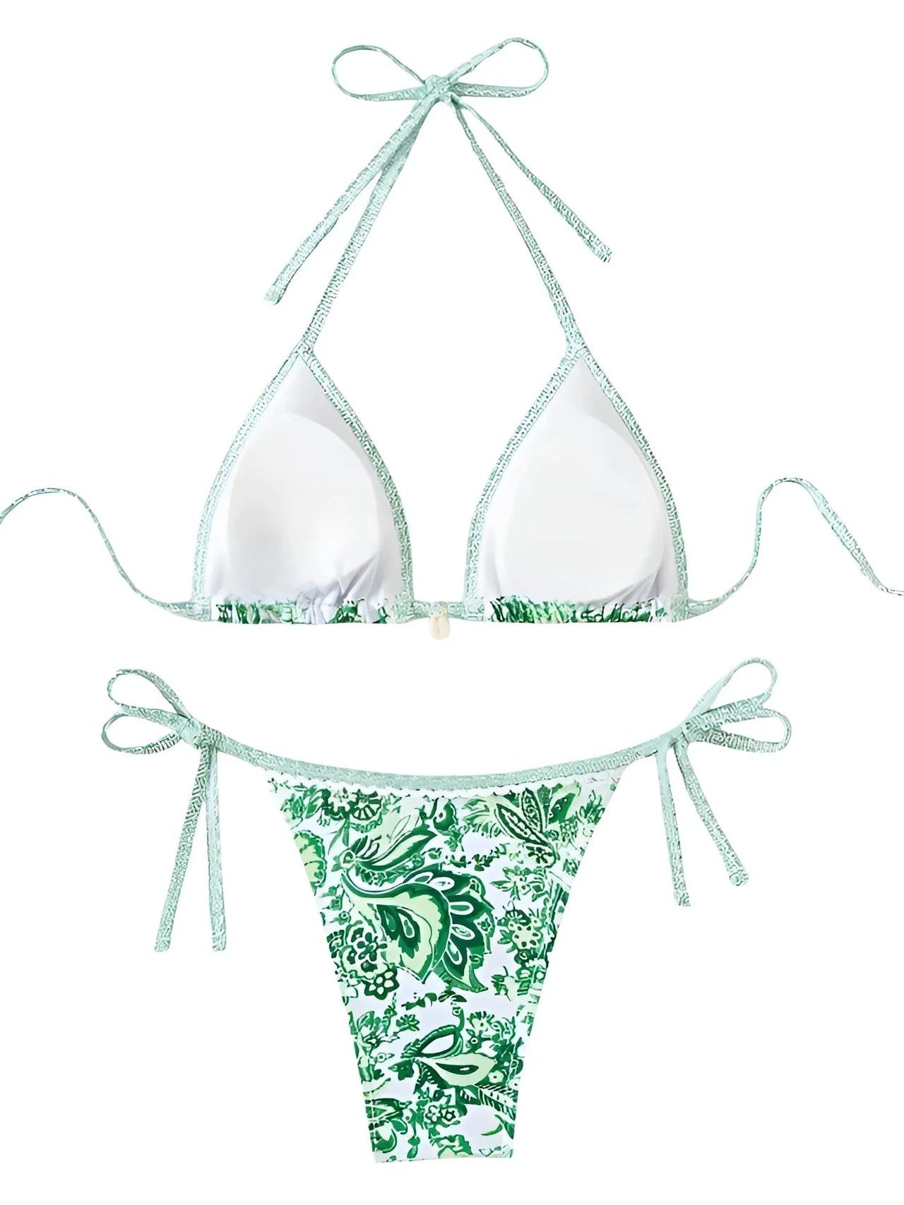 String Halter Triangle Two-Piece Bikini Women's Swimwear Female Swimsuit Bathers Bathing Swimming Suit Beachwear Summer, Drestiny, Bikinis, Swimwear, Women's Swimwear, S, M, L, United States, USA, Canada, Australia, New Zealand, United Kingdom, UK, Blue, Brown, Pink, Yellow, Green, Black, Red, Black-Red, halter triangle bikini, two piece halter swimsuit, triangle top bikini, halter neck swimwear, sexy triangle bikini, shopdrestiny.com