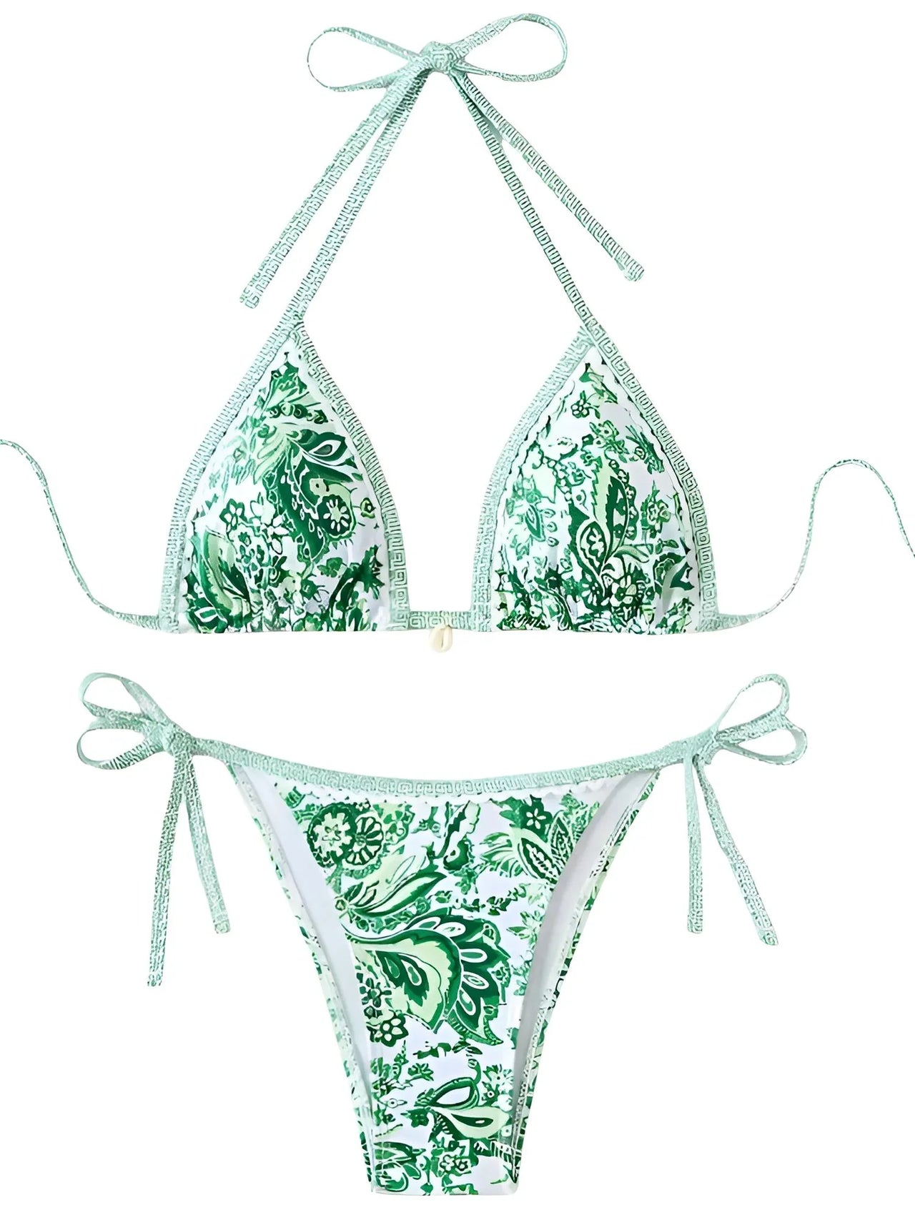 String Halter Triangle Two-Piece Bikini Women's Swimwear Female Swimsuit Bathers Bathing Swimming Suit Beachwear Summer, Drestiny, Bikinis, Swimwear, Women's Swimwear, S, M, L, United States, USA, Canada, Australia, New Zealand, United Kingdom, UK, Blue, Brown, Pink, Yellow, Green, Black, Red, Black-Red, halter triangle bikini, two piece halter swimsuit, triangle top bikini, halter neck swimwear, sexy triangle bikini, shopdrestiny.com