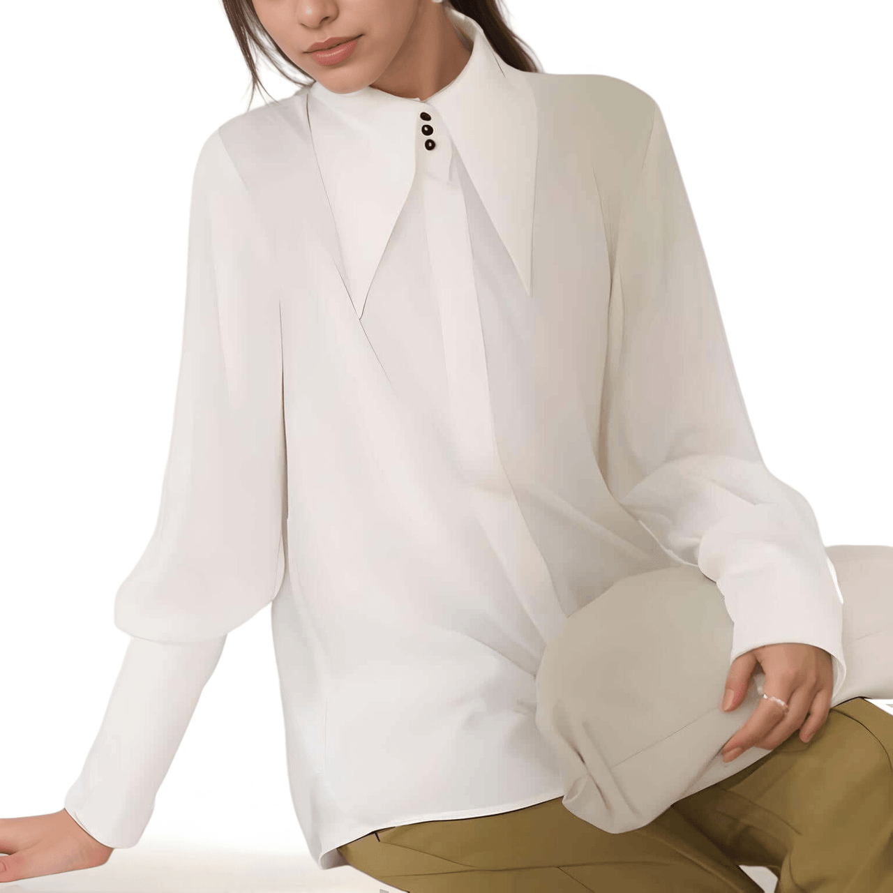 Stylish Elegant Turn Down Collar Long Sleeve Satin Shirt -, Blouse , Drestiny , Australia, Blouses, Dress Shirts, L, Long Sleeves, M, Mustard Yellow, New Zealand, S, United Kingdom, United States, White, XL, XXL , Drestiny , www.shopdrestiny.com