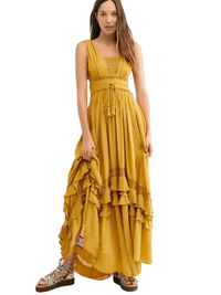Thumbnail for Summer Beach Dress Sleeveless Cotton Maxi Dresses Boho Style Solid Color Lace Ruffled Sundress -, Dress , Drestiny , Australia, Beige, Blue, FR, L, M, Maxi Dresses, New Zealand, Pink, S, Sleeveless, United Kingdom, United States, XL, Yellow , Drestiny , www.shopdrestiny.com